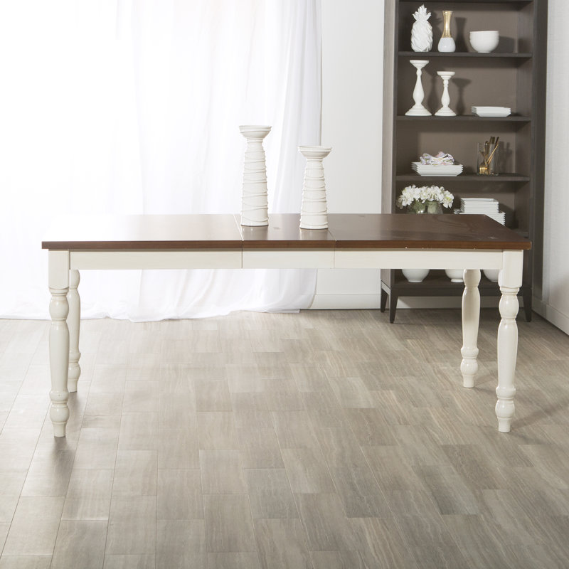 Bay Isle Home Hodslavice Solid Wood Turned Leg Extendable Dining Table